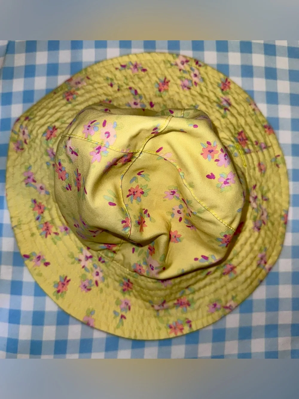 Oshkosh Yellow Floral Sun Hat for Kids - Lightweight Bucket Hat 0-9 months